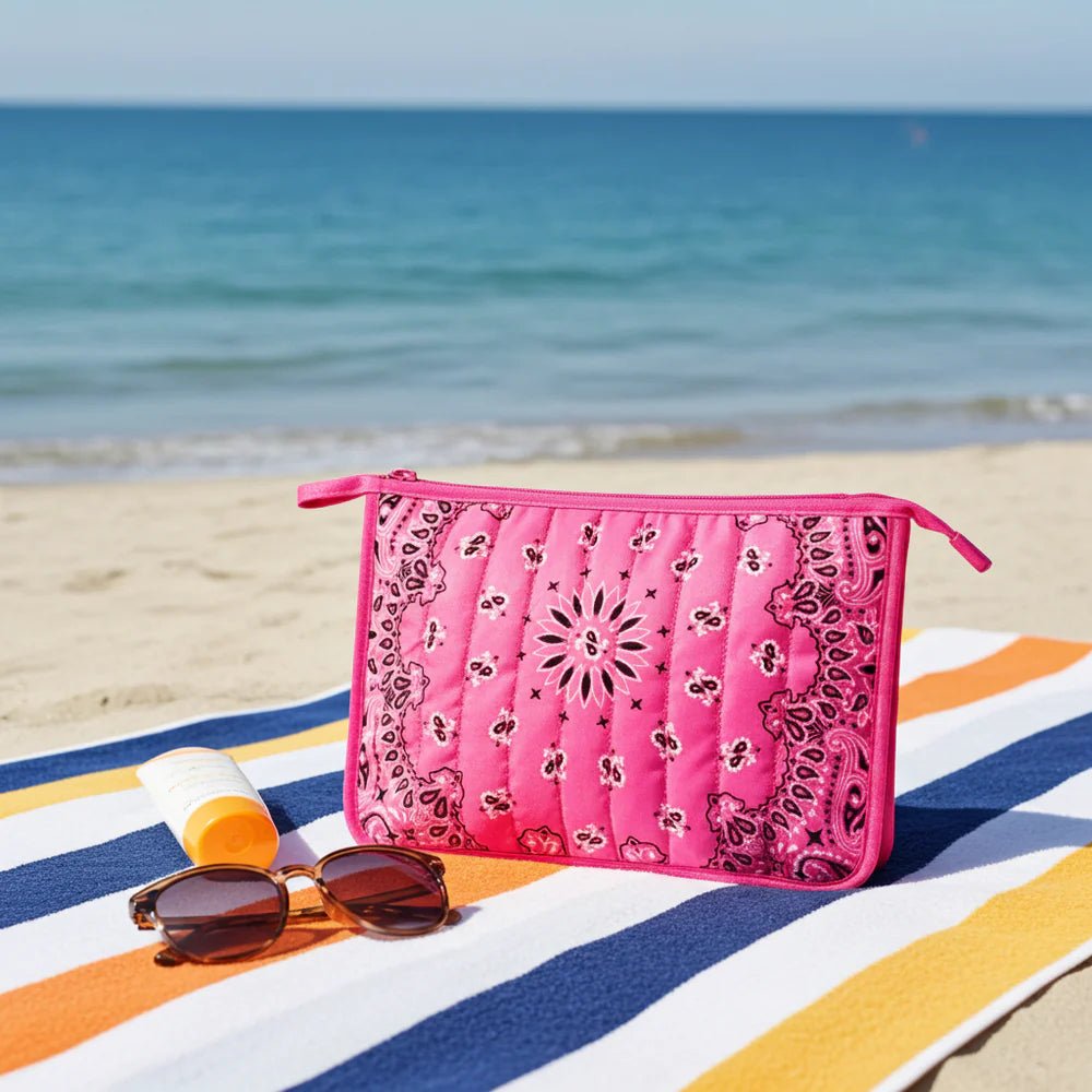 HAUTE SHORE-Beau Pink Bandana Pouch