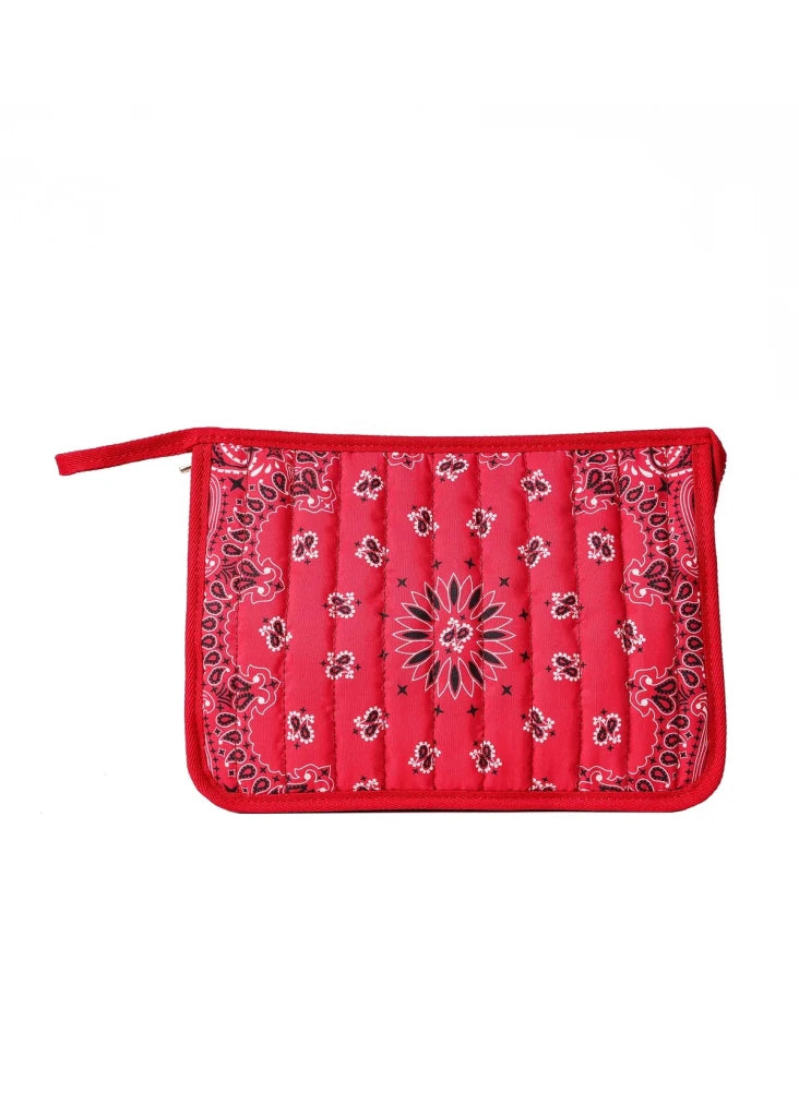 HAUTE SHORE-Beau Red Bandana Pouch