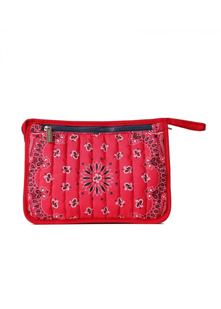 HAUTE SHORE-Beau Red Bandana Pouch