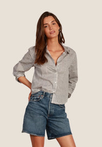 DYLAN-Mara Button Top Black/White
