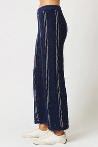 CENTRAL PARK WEST-Amber Novelty Stitch Sweater Pant Navy