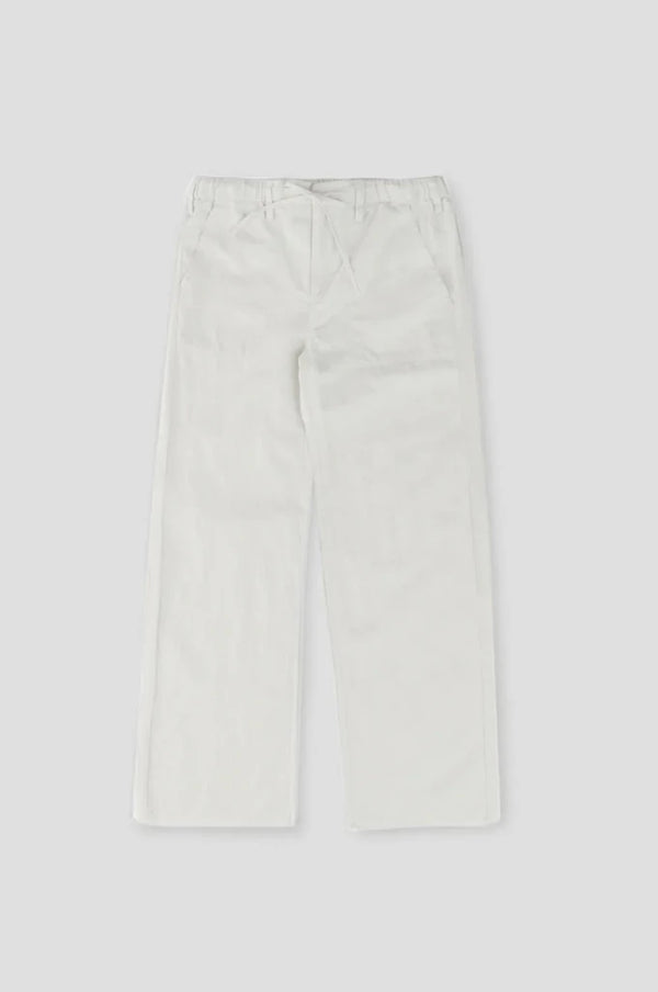G1-Linen Cotton Vacation Pant White