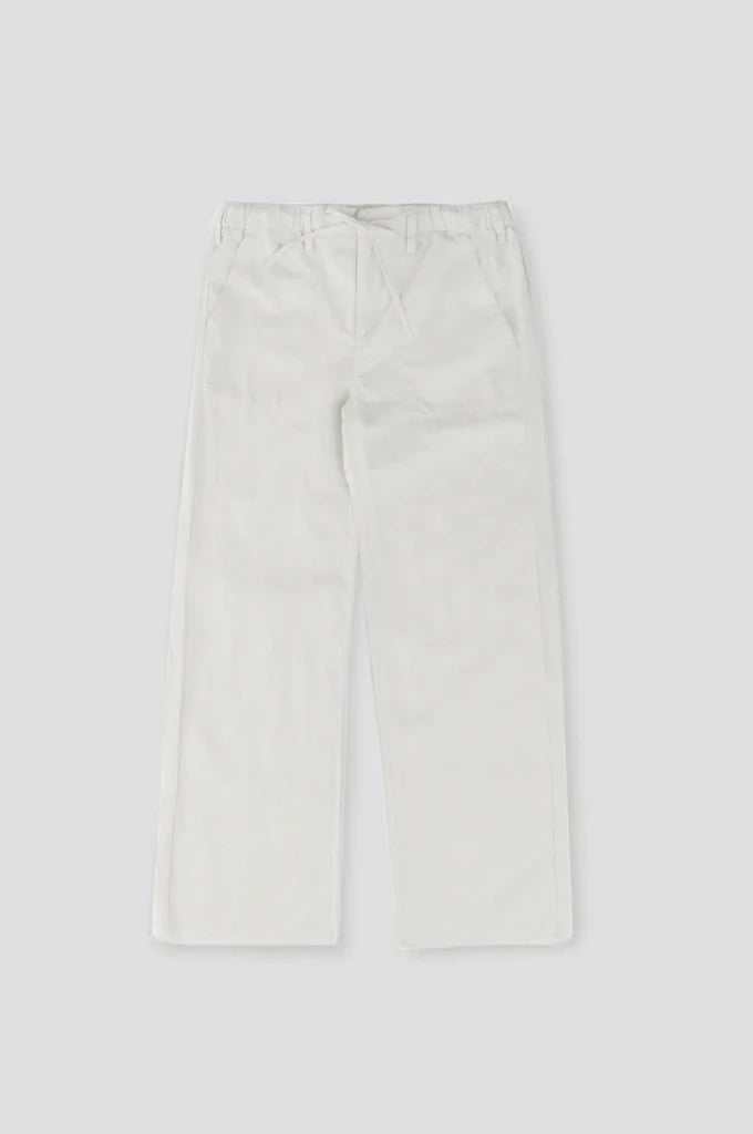 G1-Linen Cotton Vacation Pant White