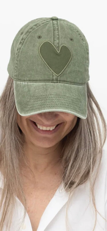 KERRI ROSENTHAL-KR Imperfect Heart Hat Green
