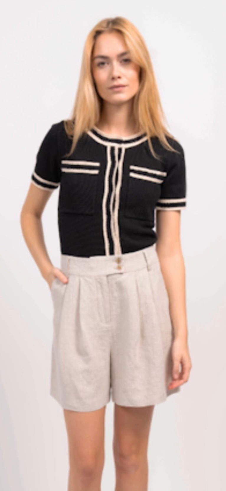 CENTRAL PARK WEST-July Short Sleeve Cardigan Black