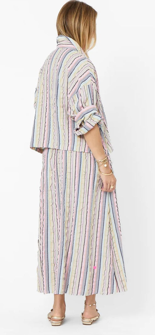 KERRI ROSENTHAL-Martin Stripe Skirt Multi