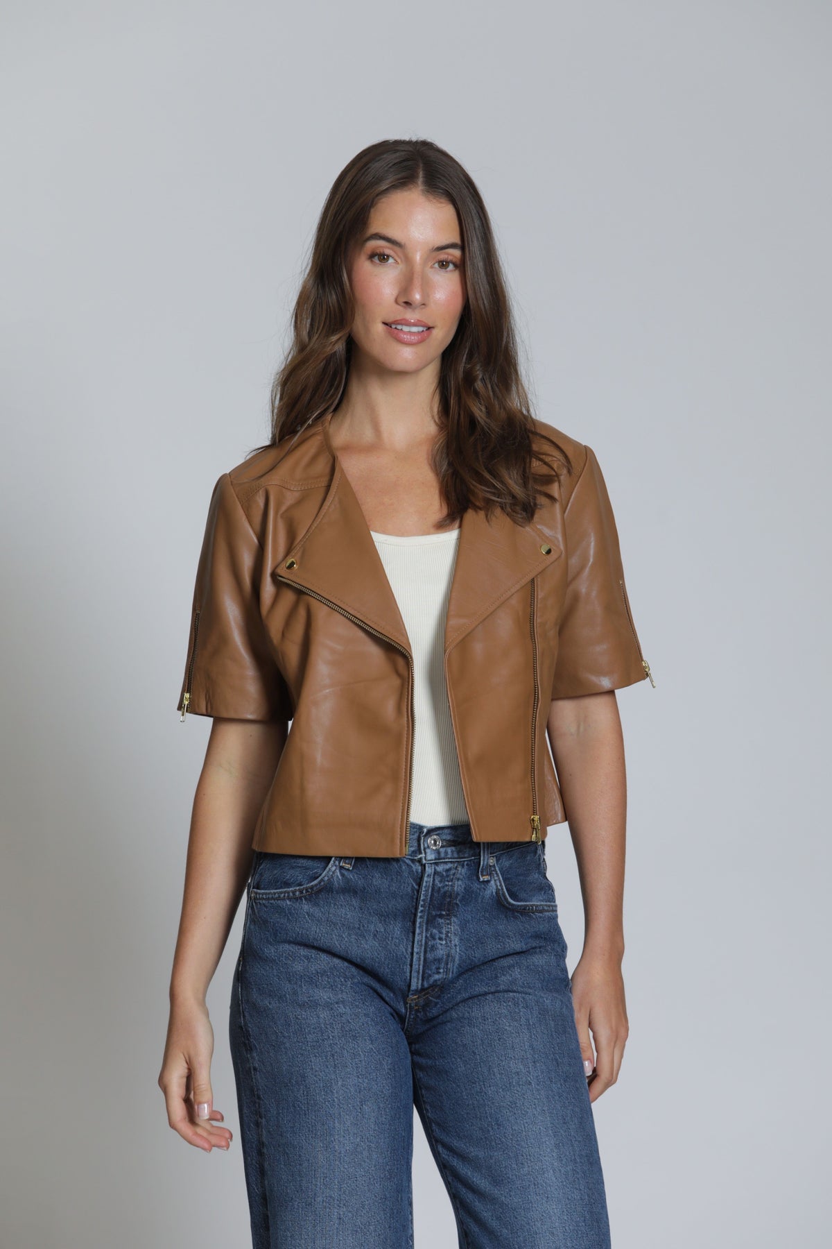 11 UPTOWN-Short Sleeve Moto Jacket