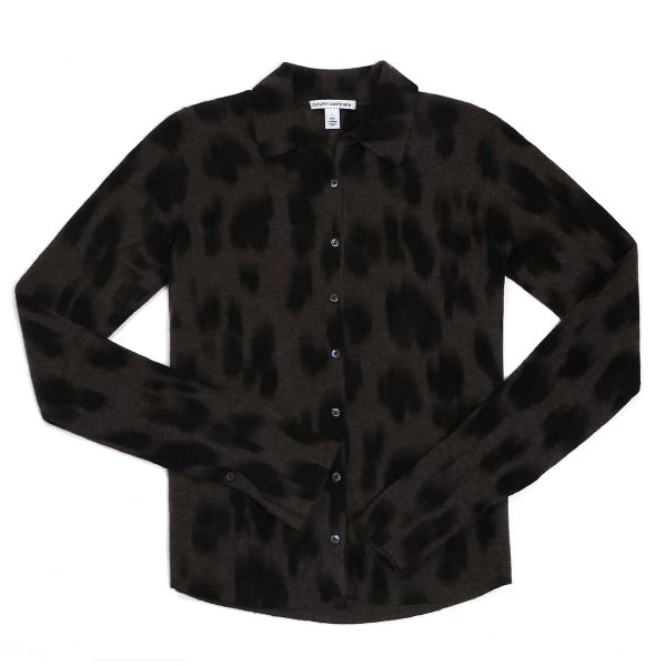 AUTUMN CASHMERE-Watercolor Leopard Shirt Umber Combo