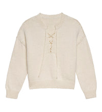THE GREAT- The Lace Up Pullover Bone