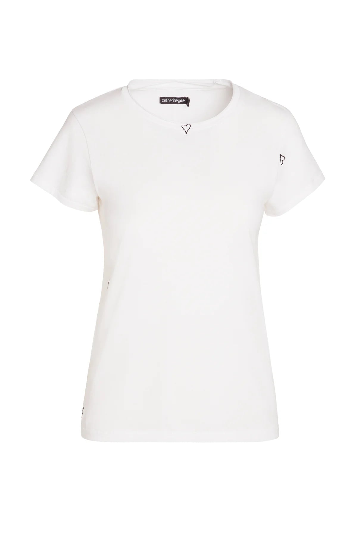 CATHERINE GEE- Embroidered Cotton T-Shirt White