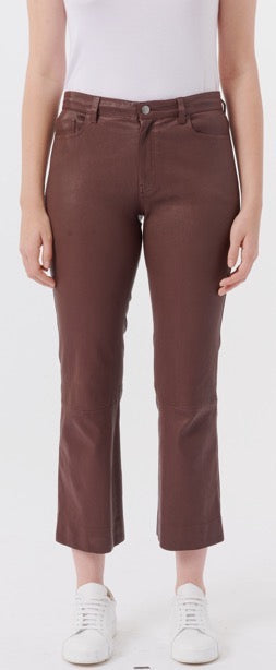 BCBGMAXAZRIA Faux Leather Pant in Chocolate | REVOLVE