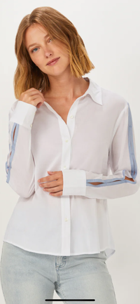 ECRU-Davis Shirt with Sleeve White/Cornflower