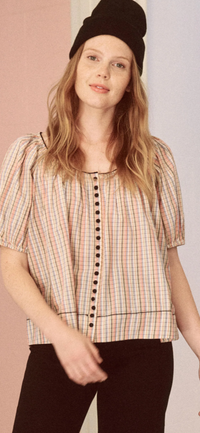 THE GREAT-The Porch Top Pastel Plaid