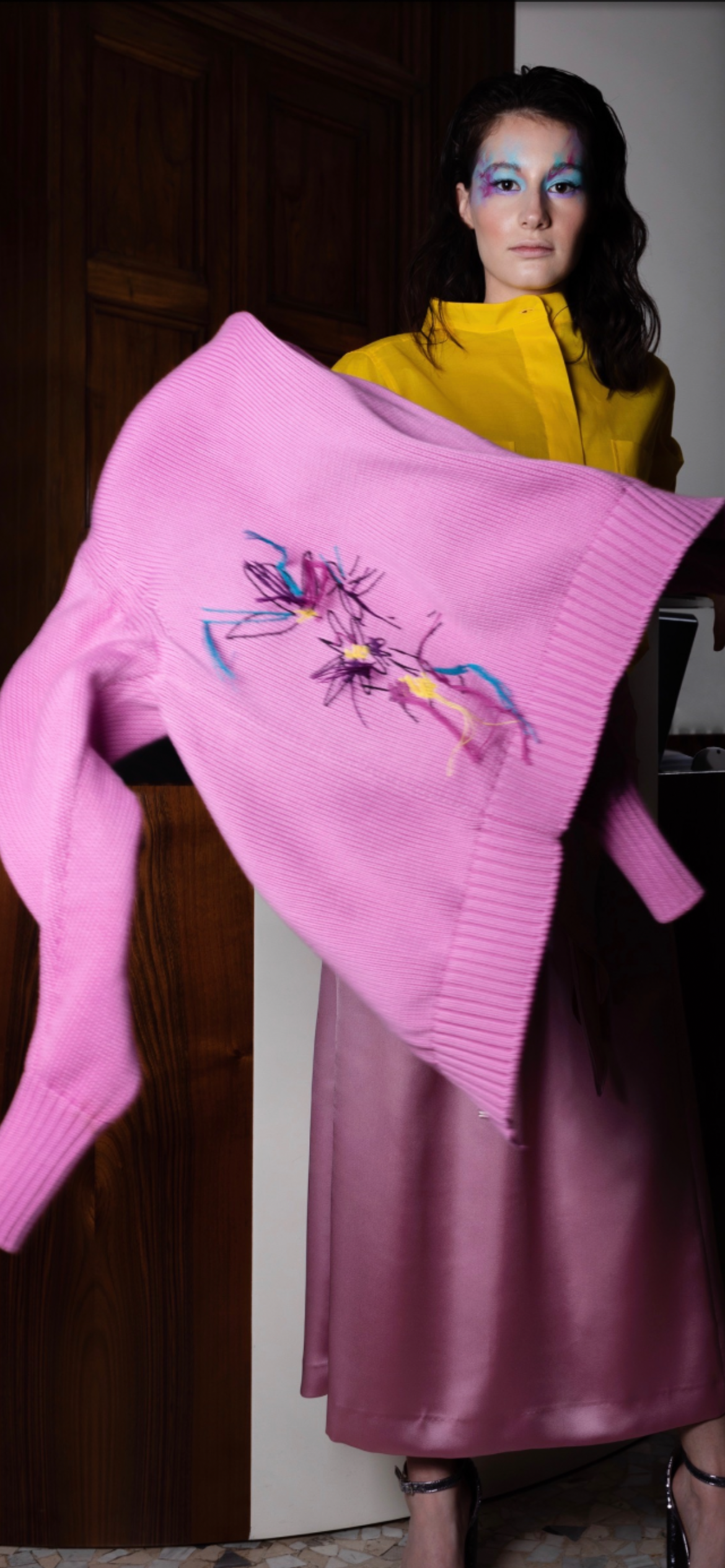 ARDISE-Bianca Cardigan with Embroidery Pink