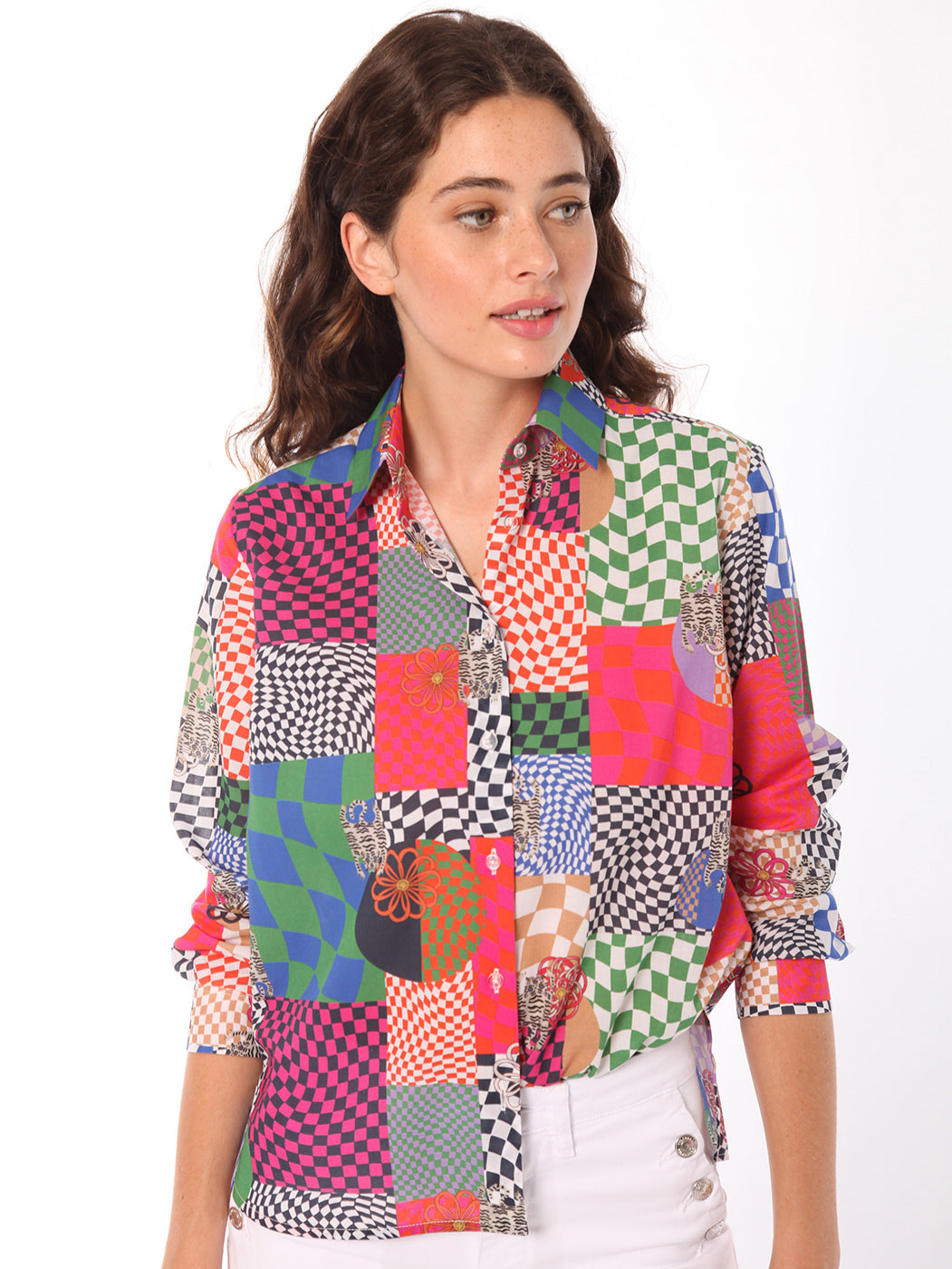 VILAGALLO-Isabella Shirt Merapi Print