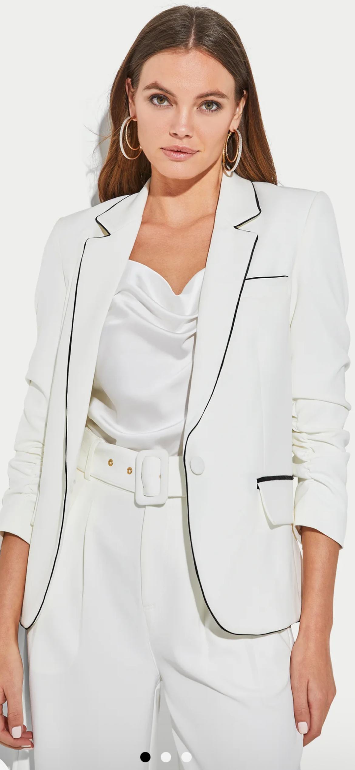 GENERATION LOVE- Madison Combo Blazer with Piping White/Black