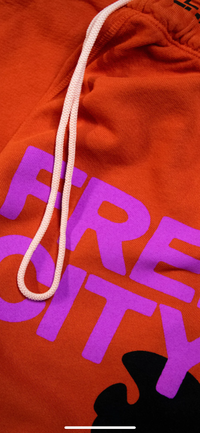 FREE CITY-Freecity Large 3/4 sweats Orangefur