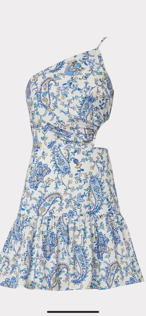 MILLY-Brinlee Sketched Paisley Cutout Dress White Multi